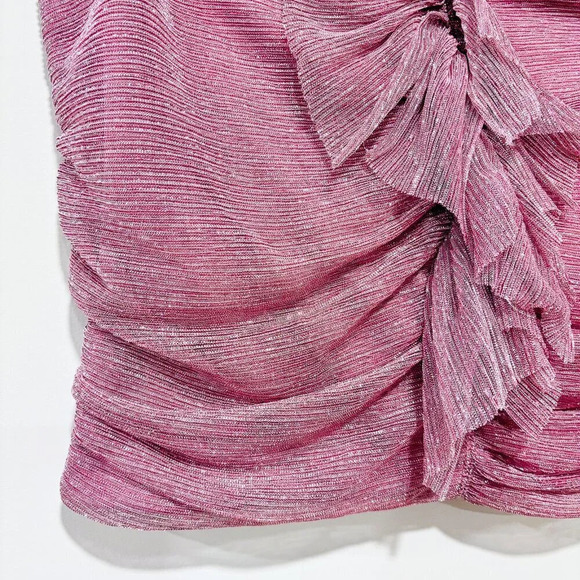 SUZY SHIER Shimmering pink  bodycon top - Picture 4 of 9